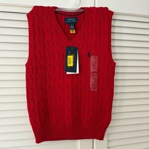 Boys red polo vest